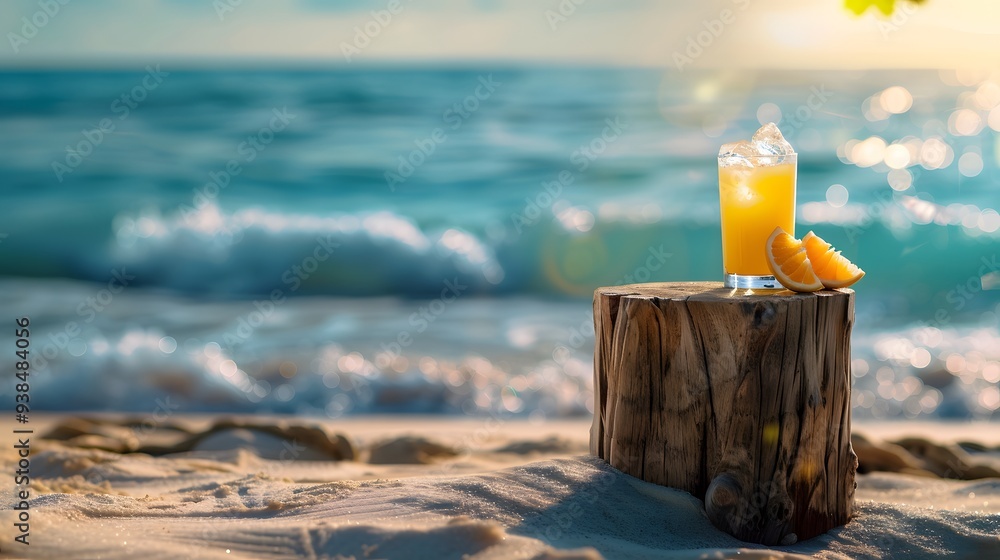Beachfront Stump Serenity: Tranquil Tropical Retreat with Tree Stump Podium & Refreshing Fruit Juice by Turquoise Waves Beachfront Stump Serenity: Tranquil Tropical Retreat with Tree Stump Podium & Refreshing Fruit Juice by Turquoise Waves