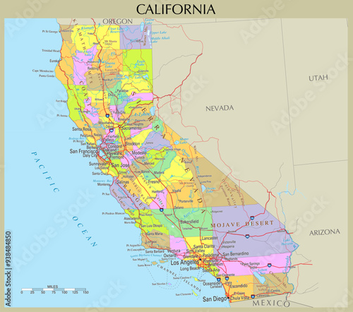 Map of California, United States