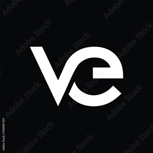 vector design logo abbreviation combination of letters v and e