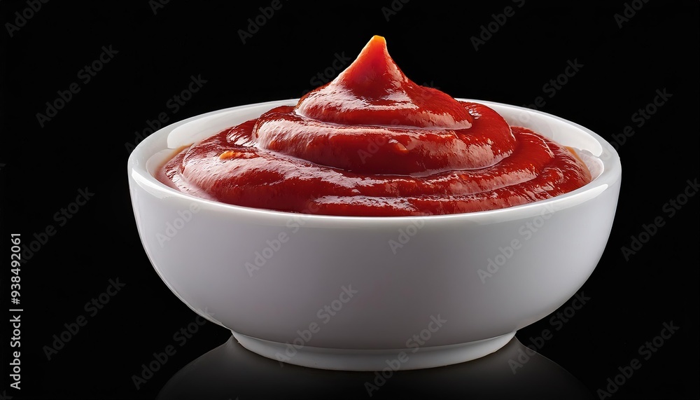 Delicious Tomato Ketchup in a White Bowl Delicious Tomato Ketchup in a White Bowl