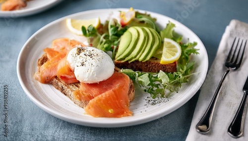 Luxurious brunch plate space for text