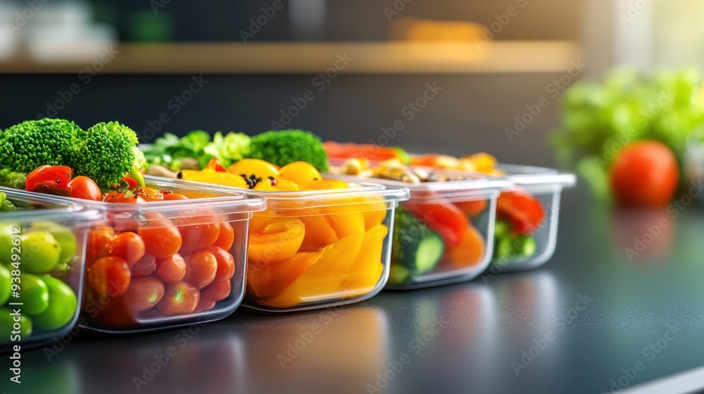 Stay Healthy and Organized with a Week's Worth of Nutritious Meal Prep in Containers on Kitchen Counter Stay Healthy and Organized with a Week's Worth of Nutritious Meal Prep in Containers on Kitchen Counter