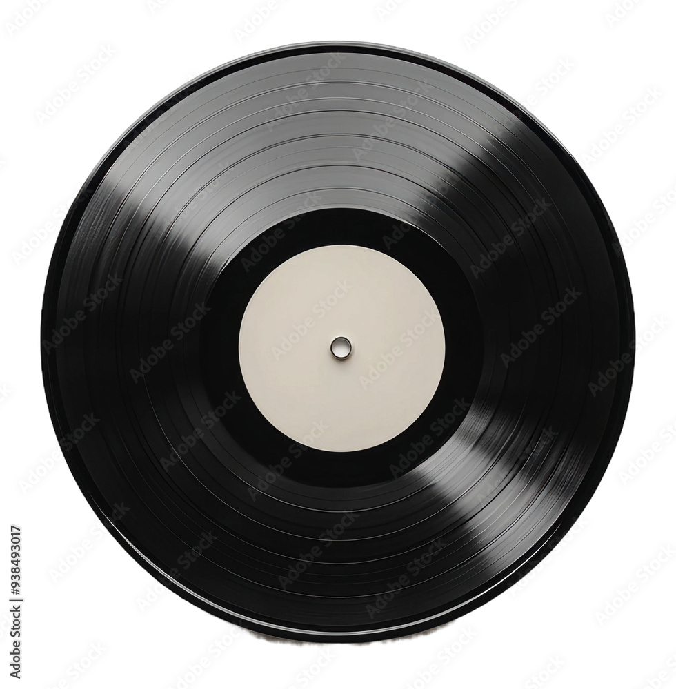 Obraz premium PNG Classic black vinyl with blank label
