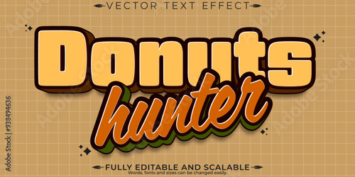Donuts editable text effect, editable sweet and dessert text style