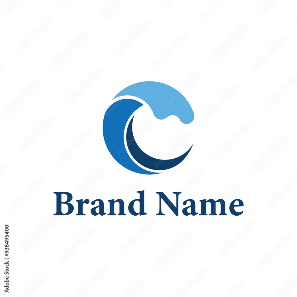 Circle Big Wave Logo Concept Circle Big Wave Logo Concept