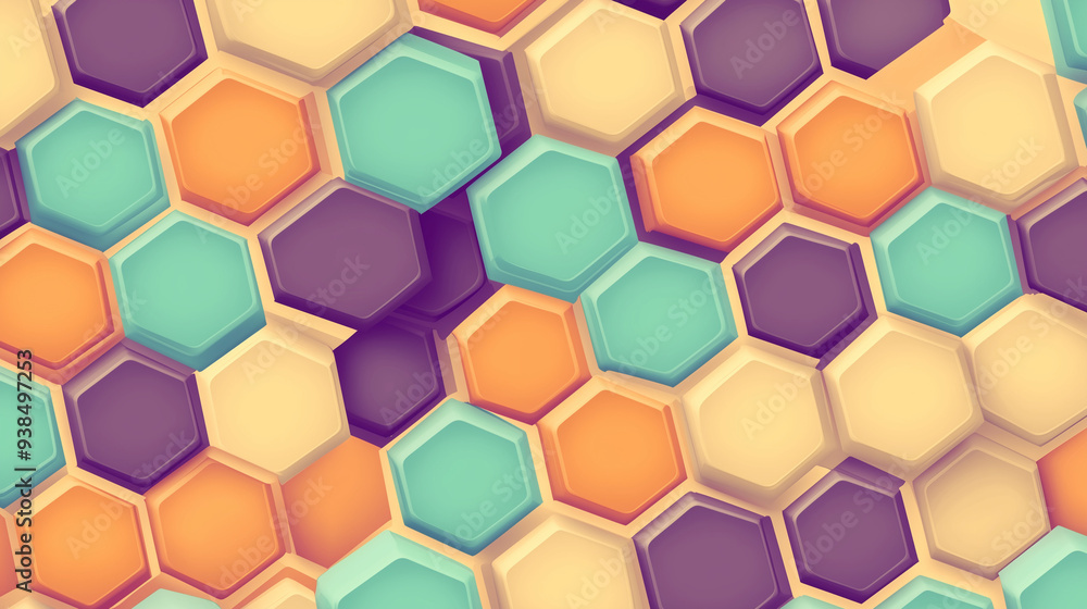 Colorful geometric hexagonal pattern background Colorful geometric hexagonal pattern background