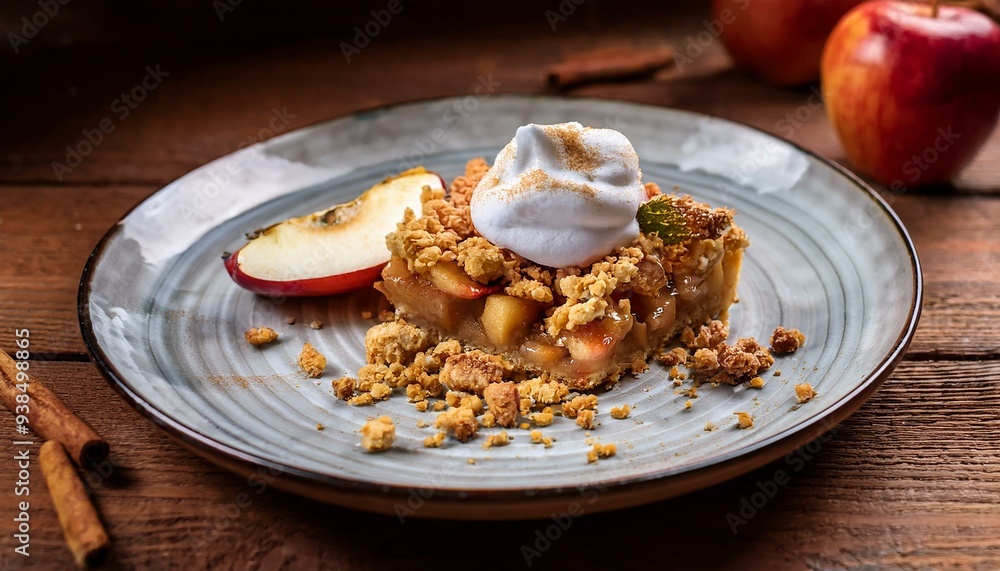 Deconstructed apple pie Space for text Deconstructed apple pie Space for text
