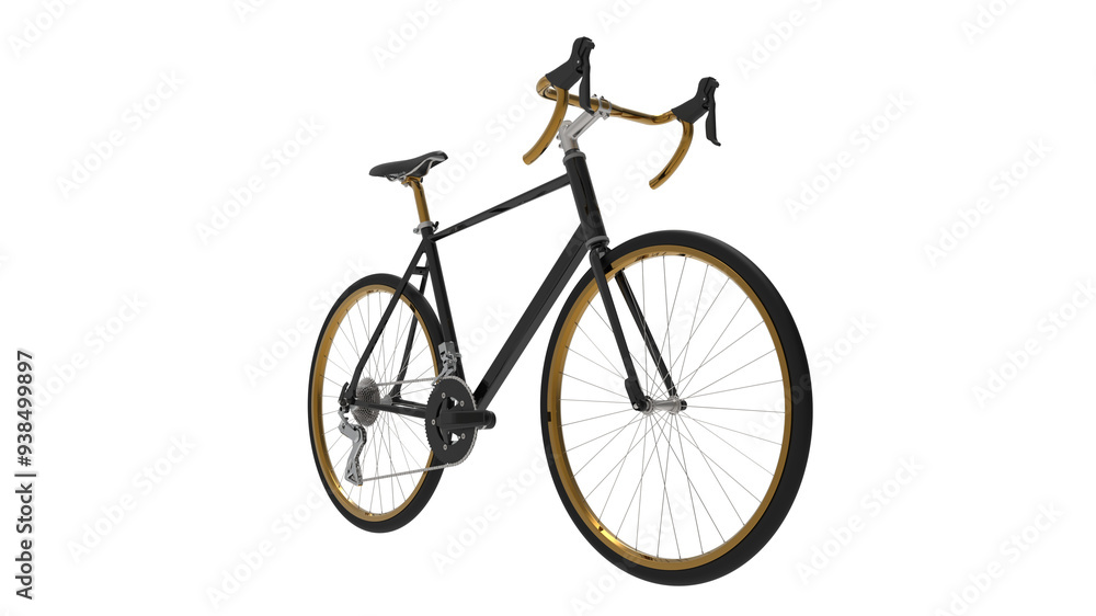 Fototapeta premium Generic black bicycle isolate in transparent png