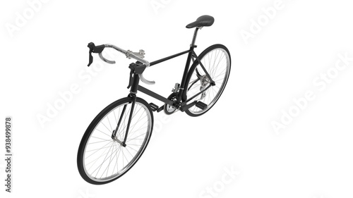 Generic black bicycle isolate in transparent png