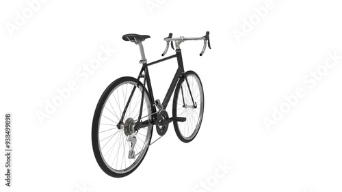 Generic black bicycle isolate in transparent png