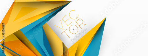 Minimal geometric abstract background. Low poly dynamic triangle design. Trendy techno business template for wallpaper, banner, background or landing