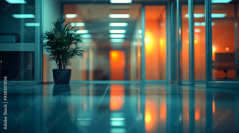 Fototapeta premium Empty Office After Work Hours : Generative AI