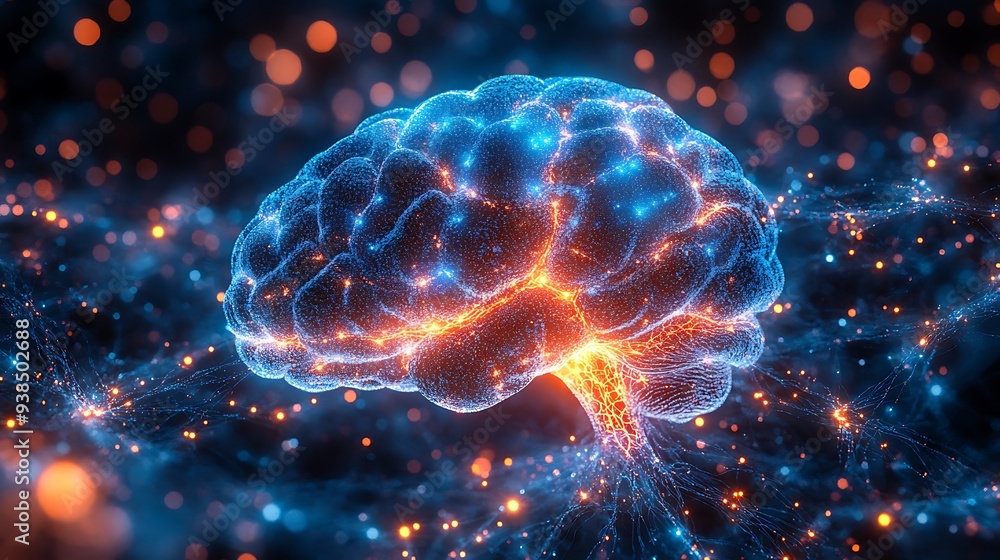 Human brain stimulation or activity with neuron close-up 3D rendering illustration. Neurology, cognition, neuronal network, psychology, neuroscience scientific concepts design Human brain stimulation or activity with neuron close-up 3D rendering illustration. Neurology, cognition, neuronal network, psychology, neuroscience scientific concepts design