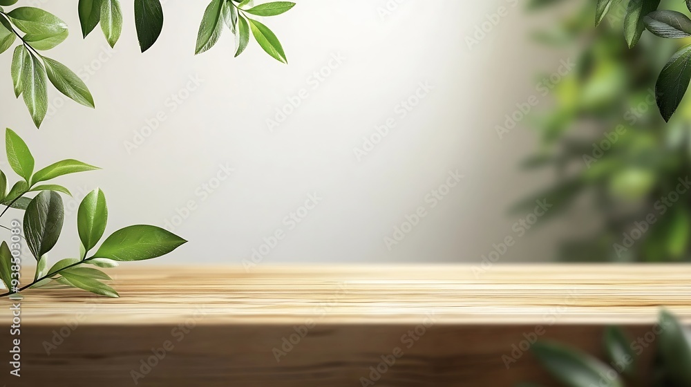 Wood podium tabletop floor blurred green leaf on white wall nature backgroundBeauty cosmetic natural product placement pedestal displayjungle summer concept : Generative AI Wood podium tabletop floor blurred green leaf on white wall nature backgroundBeauty cosmetic natural product placement pedestal displayjungle summer concept : Generative AI