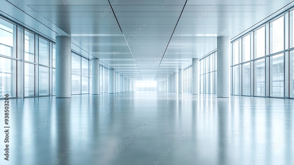 Empty hall in the modern office building : Generative AI Empty hall in the modern office building : Generative AI