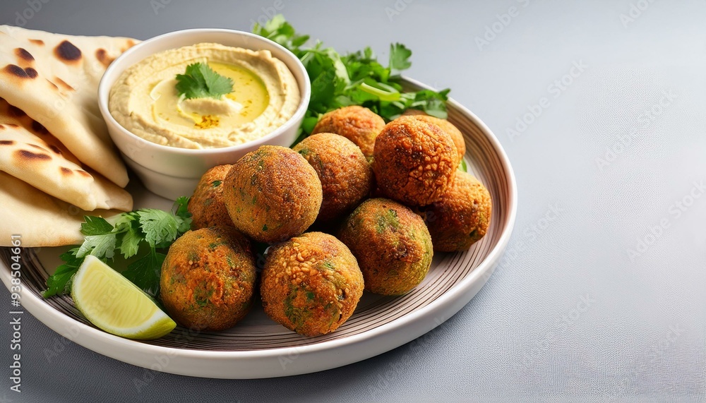 Delicious falafel with hummus Space for text Delicious falafel with hummus Space for text