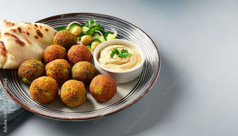 Delicious falafel with hummus Space for text Delicious falafel with hummus Space for text
