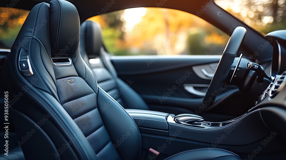 Premium drivers seat Closeup black headrest drivers seat made of genuine leather Driver seat of a new luxury vehicle Lux Leather car interior Black leather car seats in the expensive c : Generative AI Premium drivers seat Closeup black headrest drivers seat made of genuine leather Driver seat of a new luxury vehicle Lux Leather car interior Black leather car seats in the expensive c : Generative AI