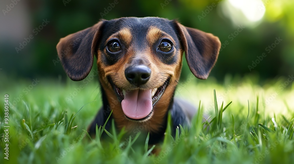Face of a cute thirsty panting hot dog as begging in the grass : Generative AI Face of a cute thirsty panting hot dog as begging in the grass : Generative AI