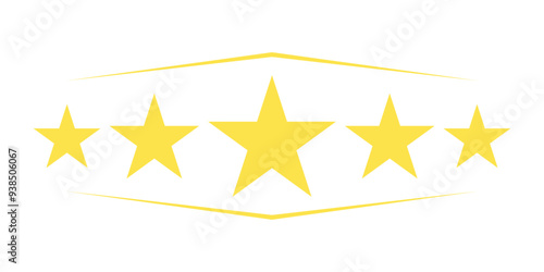 Vector Five Yellow Stars. Star Icon. Star Vector Icon. Yellow Star