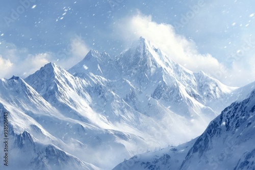 Snowy mountains alps winter background wallpaper , ai