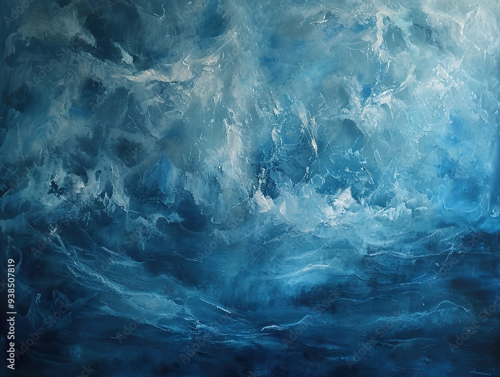 Abstract Blue Ocean Painting: Calm Seascape Artwork Abstract Blue Ocean Painting: Calm Seascape Artwork