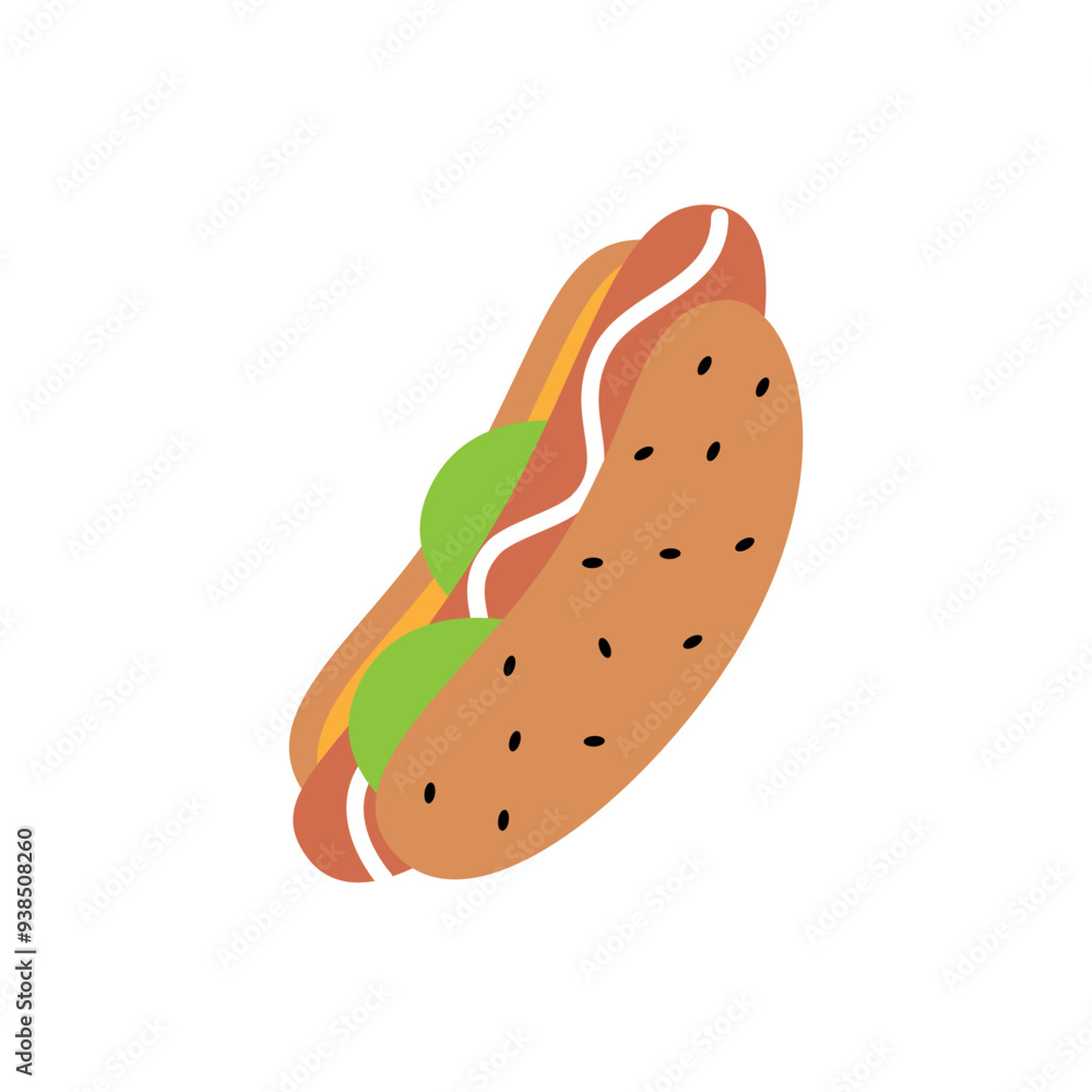 Hot-dog. Takeaway snack. Vector illustration. Hot-dog. Takeaway snack. Vector illustration.