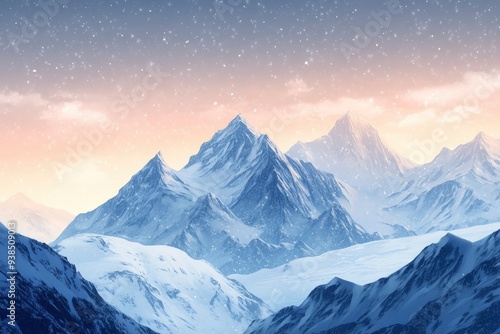 Snowy mountains alps winter background wallpaper , ai