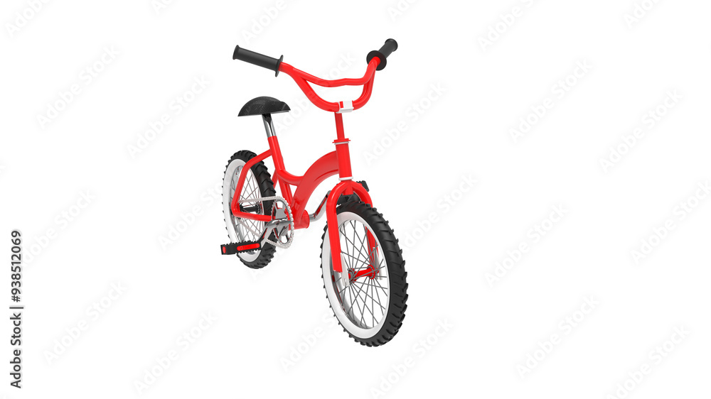 Fototapeta premium red children's bicycle isolated on transparent background