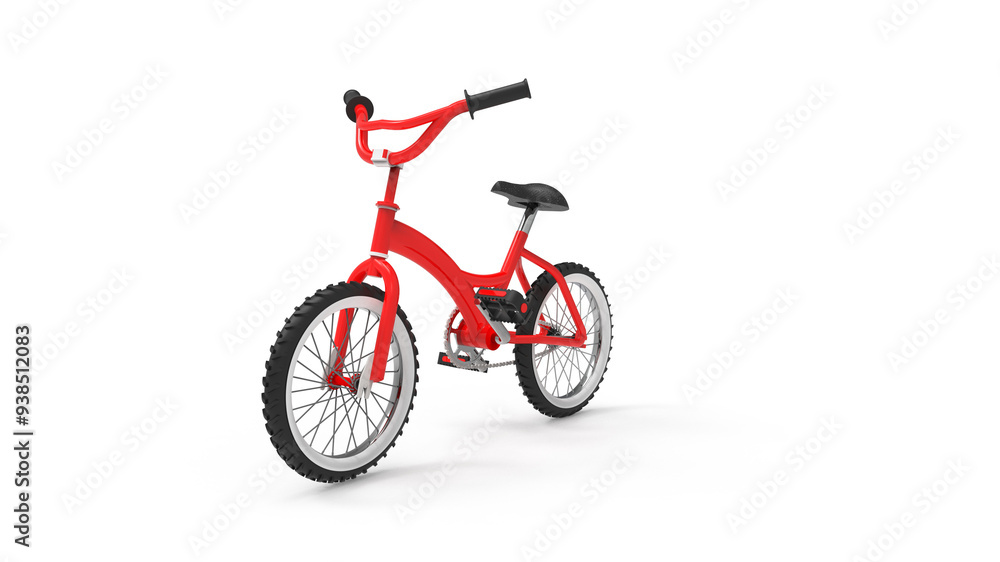 Fototapeta premium red children's bicycle isolated on transparent background