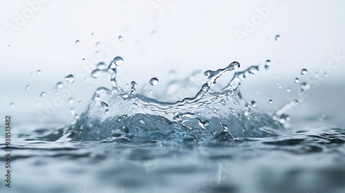 Flowing water splash isolated on white background : Generative AI