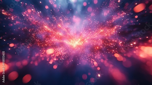 Abstract Purple and Red Bokeh Background with Sparkling Lights