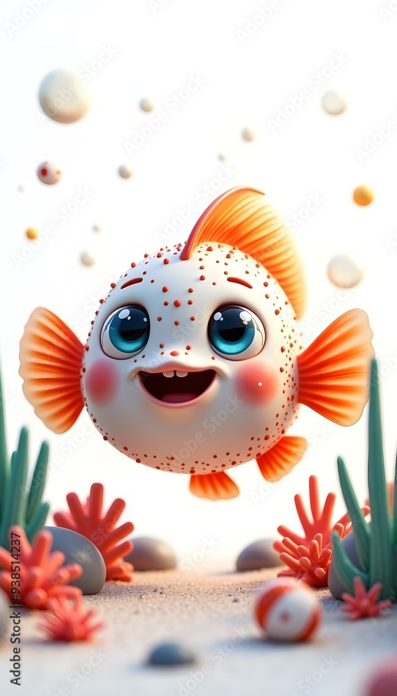 Obraz premium there is a cute puffer fish