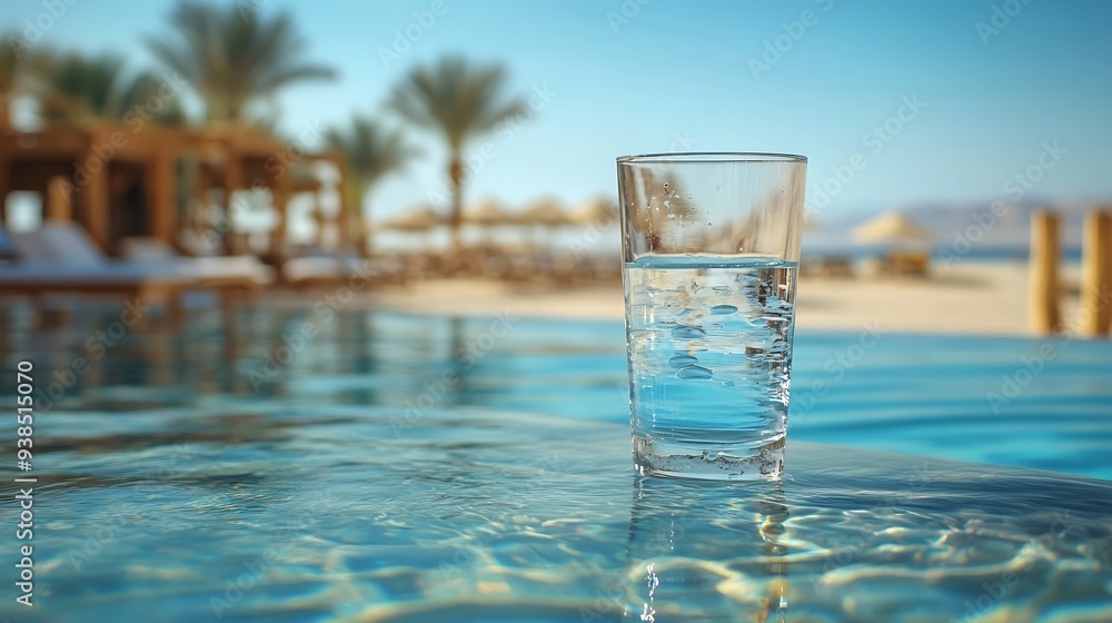 Photo of relaxing vacation in Egypt Hurghada drinking water on sun : Generative AI Photo of relaxing vacation in Egypt Hurghada drinking water on sun : Generative AI