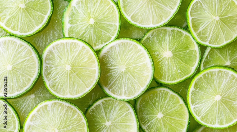 Fresh juicy lime slices as background, top view , ai Fresh juicy lime slices as background, top view , ai