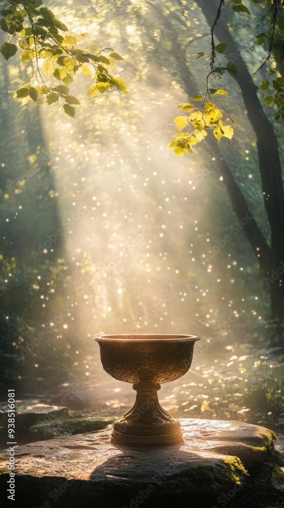 Holy Grail Mystical Forest Christianity Religion Spiritual Symbol Holy Grail Mystical Forest Christianity Religion Spiritual Symbol