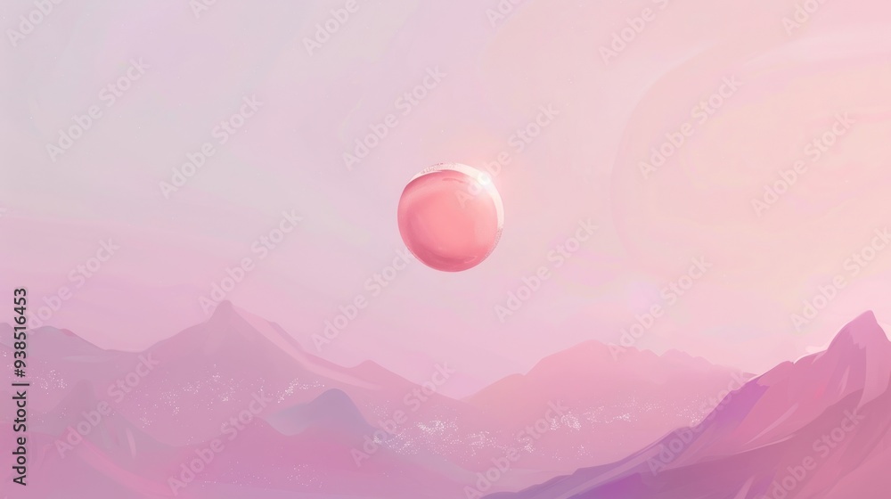 Pink Sunset Over Mountain Range Pink Sunset Over Mountain Range