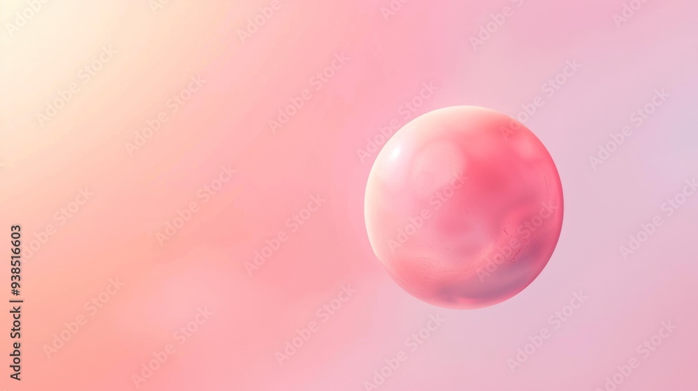 Pink Sphere Against a Soft Gradient Background Pink Sphere Against a Soft Gradient Background