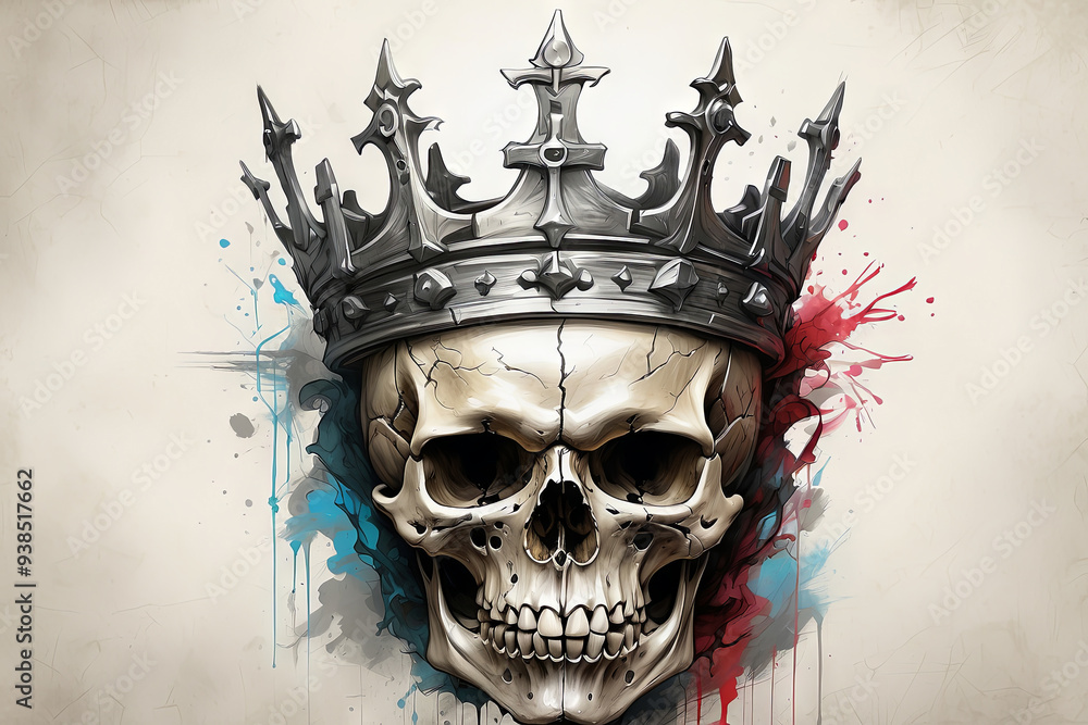 Fototapeta premium a skull with a crown on its head, return of the king.