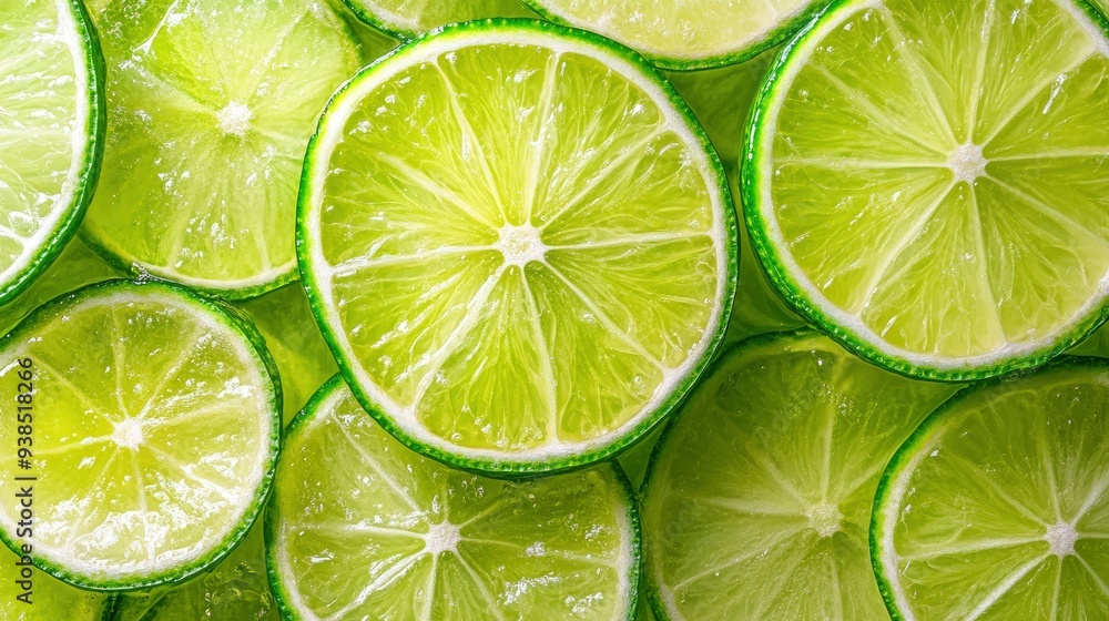 Fresh juicy lime slices as background, top view , ai Fresh juicy lime slices as background, top view , ai