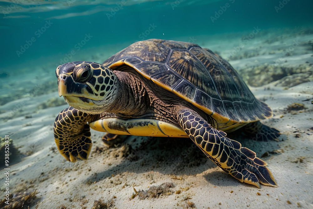 Obraz premium a magnificent happy turtle 