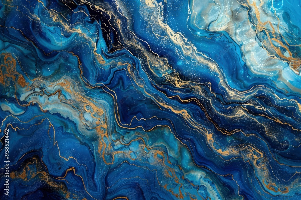 Abstract ocean art High Resolution. Natural Luxury. Style incorporates the swirls of marble or the ripples of agate. Very beautiful blue paint with the addition of gold powder, ai Abstract ocean art High Resolution. Natural Luxury. Style incorporates the swirls of marble or the ripples of agate. Very beautiful blue paint with the addition of gold powder, ai