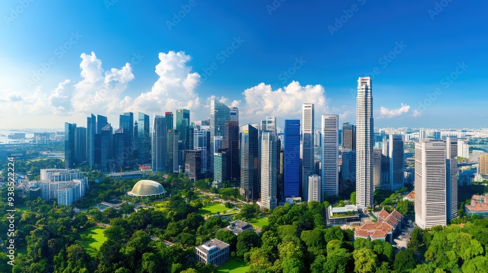 Obraz premium Stunning Aerial View of Singapore Skyline