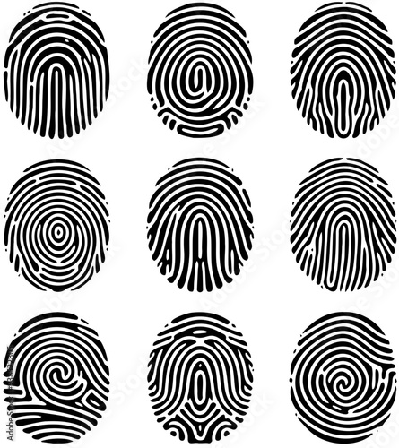 A set of black and white fingerprints