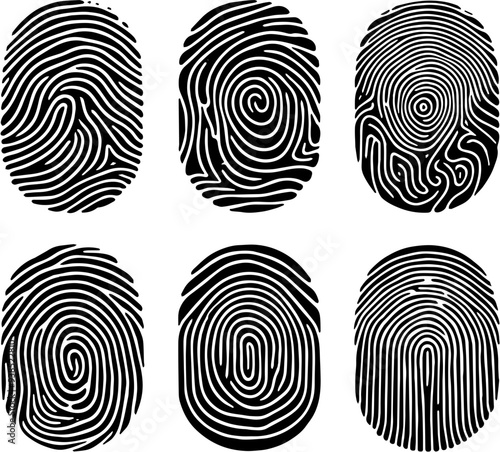 A set of black and white fingerprints