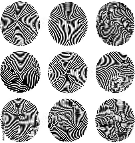 A set of black and white fingerprints