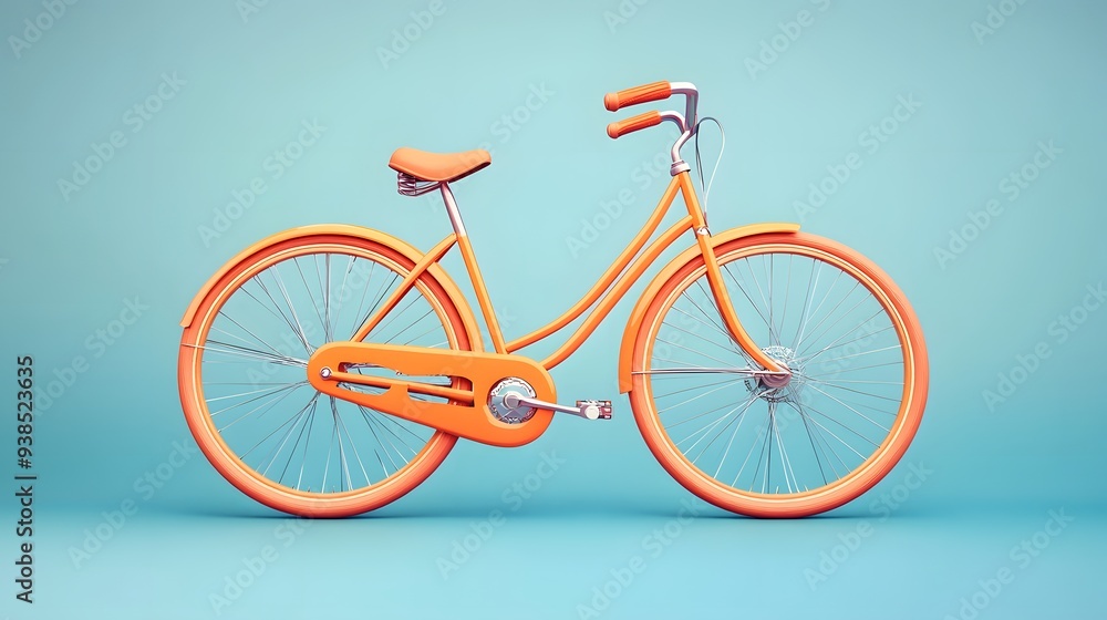 Classic Orange Bicycle Illustration on Blue Background
Classic Orange Bicycle Illustration on Blue Background
