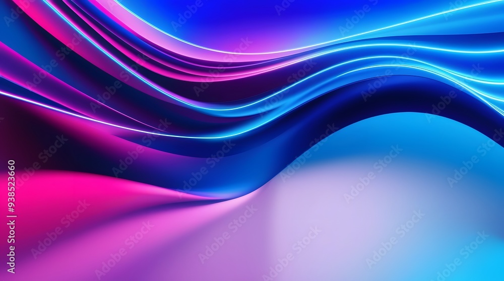 Obraz premium Gradient Blue background. blurry blue gradient color background. vibrant gradient modern background. synthwave wallpaper. modern wavy background. wavy blue wallpaper. Wavy blue gradient background.