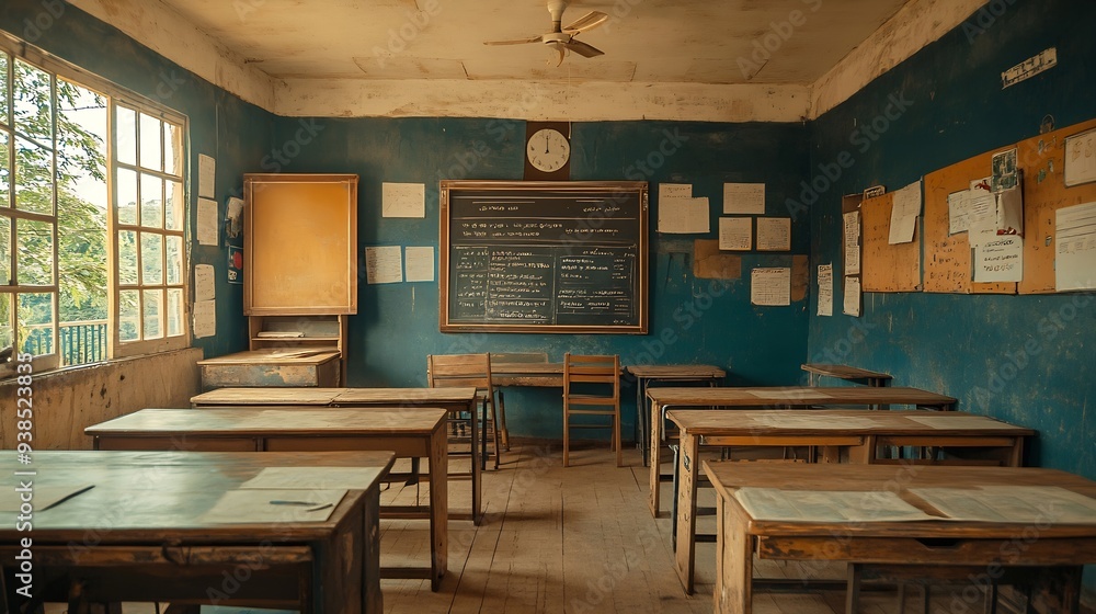 An ordinary classroom in an African school : Generative AI An ordinary classroom in an African school : Generative AI