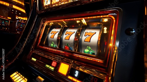 Classic Slot Machine With Three Lucky Sevens 